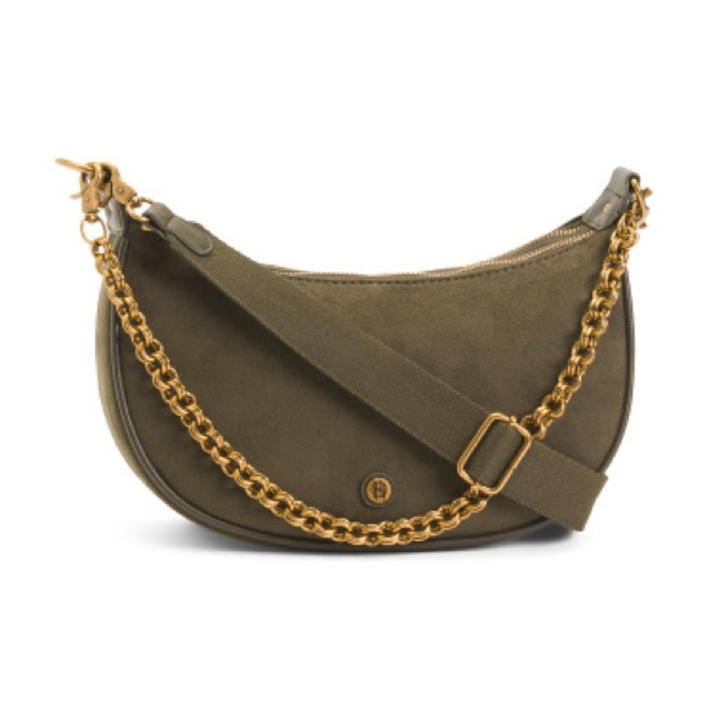 Green Suede Shoulder Bag